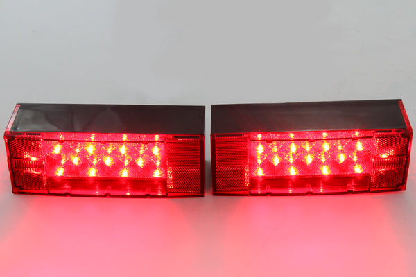 LED Low Profile Red Trailer Turn Signal Stop 2 Light L R Submersible DOT over 80