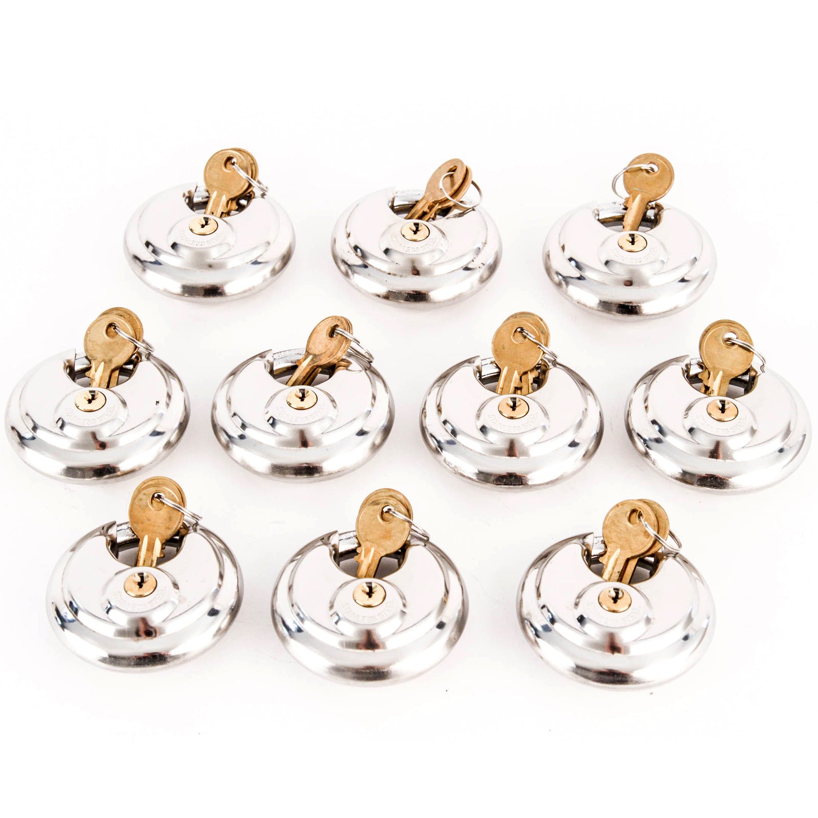 Red Hound Auto 10 Armor Disc Padlock Trailer Brass Cylinder Storage Locks Stainless Keyed Same