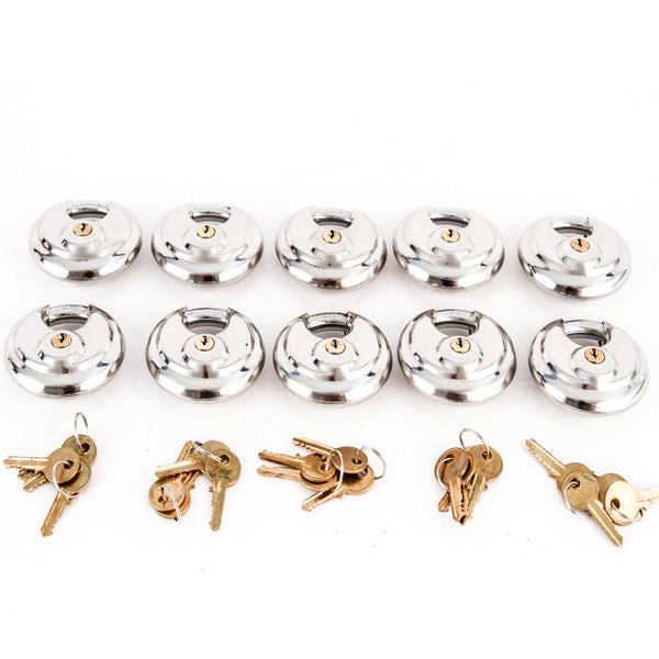 Red Hound Auto 10 Armor Disc Padlock Trailer Brass Cylinder Storage Locks Stainless Keyed Same