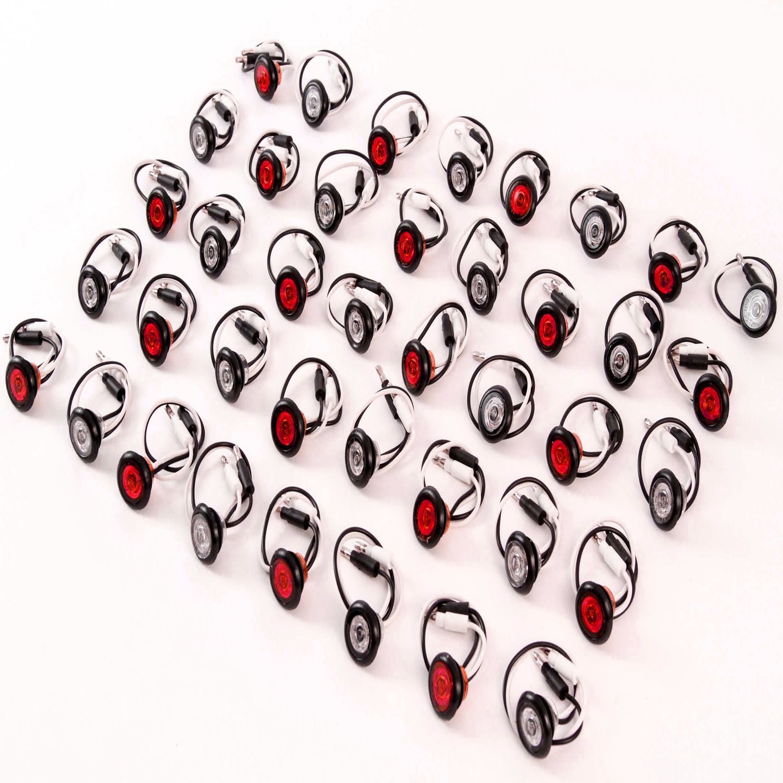 20) 3/4 Inches Red & Clear LED Clearance Side Marker Lights Truck Trailer Pickup