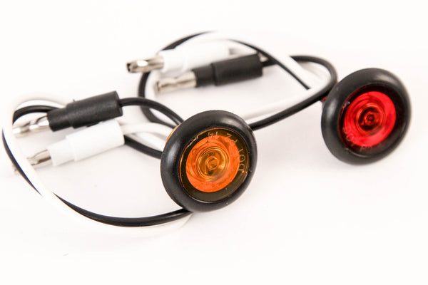 12) 3/4 Inches Amber & Red LED Clearance Side Marker Lights Truck Trailer Pickup Flush