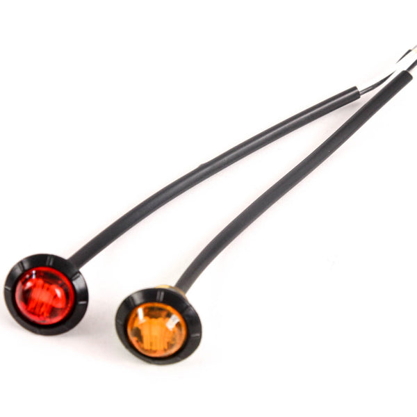 3/4 Inches Amber & Red LED Clearance Side Marker Lights Truck Trailer Pickup Flush