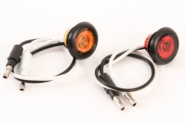 3/4 Inches Amber & Red LED Clearance Side Marker Lights Truck Trailer Pickup Flush