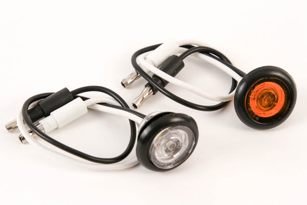 3/4 Inches Amber & Clear LED Clearance Side Marker Lights Truck Trailer Pickup Flush
