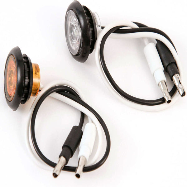 3/4 Inches Amber & Clear LED Clearance Side Marker Lights Truck Trailer Pickup Flush