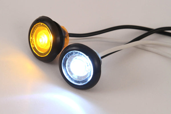 3/4 Inches Amber & Clear LED Clearance Side Marker Lights Truck Trailer Pickup Flush