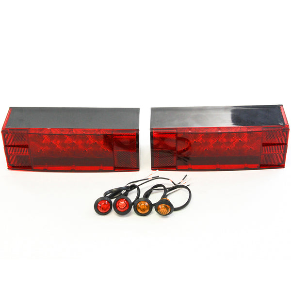 (2) LED Submersible Combination Trailer Tail Light & (4) Amber & Red Side Marker