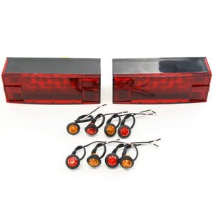 (2) LED Submersible Combination Trailer Tail Light & (8) Amber & Red Side Marker