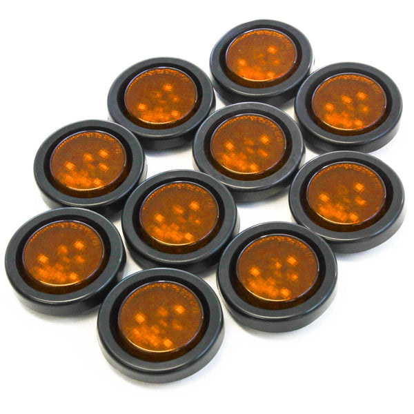 Red Hound Auto (10) Amber LED 2 Inches Round Side Marker Light Kits with Grommet Truck Trailer RV