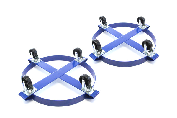2) Heavy Duty - Swivel Caster Wheel - Drum Dolly 1000 Pound Capacity - 30 Gallon Steel Frame Non Tipping