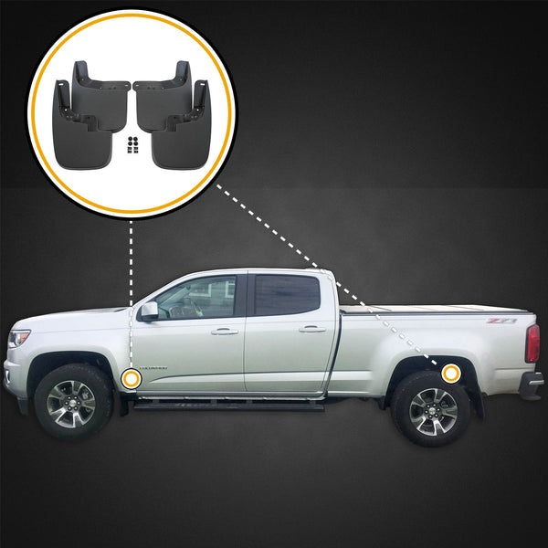 Red Hound Auto Premium Heavy Duty Molded 2015-2020 Compatible with Chevy Colorado/GMC Canyon Without Flares Mud Flaps Guards Splash Front Rear 4 Piece Set
