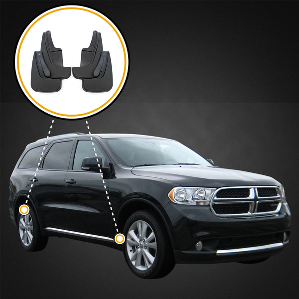 Red Hound Auto Molded Mud Flaps Compatible with Dodge Durango 2011-2019 Select Models - Front & Rear Full 4 Piece Set