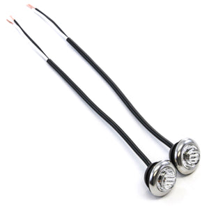 Red Hound Auto 2 Clear/Amber LED Marker Lights 3/4 Inches Trailer Bright Stainless Steel