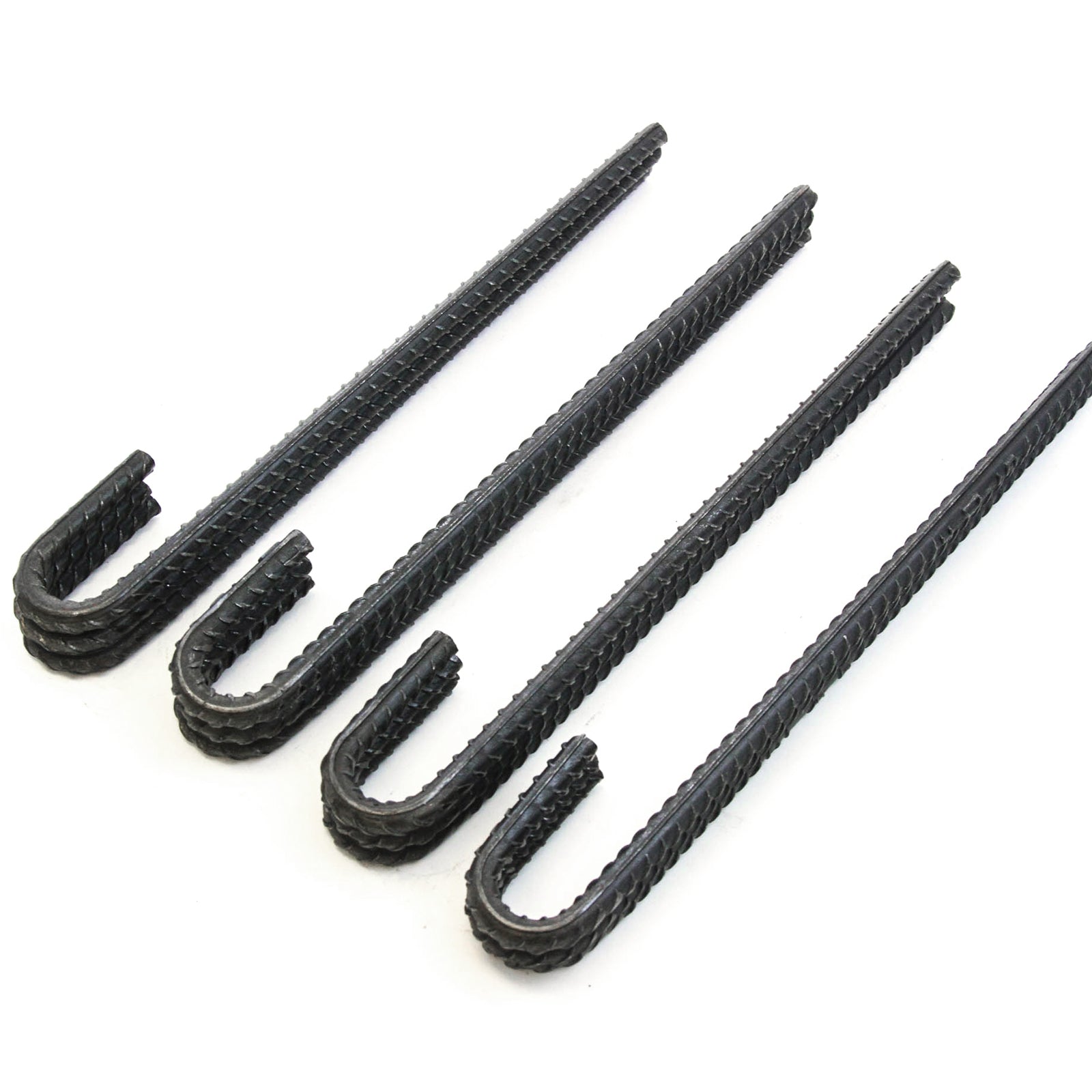 12 Steel Rebar Ground Stakes J Hook Heavy Duty 12 Inches Deer Fence Hard Firm Soil Set