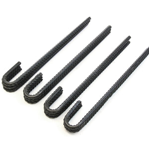12 Steel Rebar Ground Stakes J Hook Heavy Duty 12 Inches Deer Fence Hard Firm Soil Set