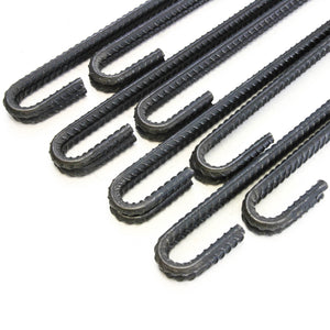 16 Steel Rebar Ground Stakes J Hook Heavy Duty 12 Inches Deer Fence Hard Firm Soil Set