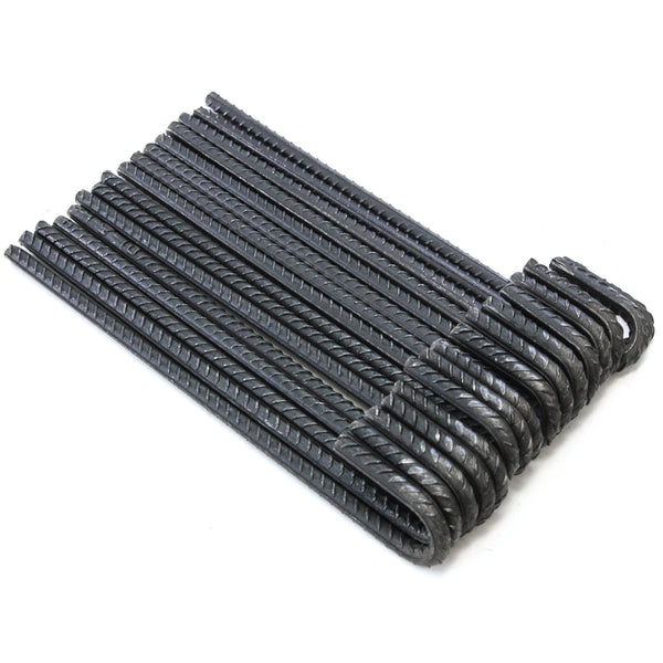 16 Steel Rebar Ground Stakes J Hook Heavy Duty 12 Inches Deer Fence Hard Firm Soil Set