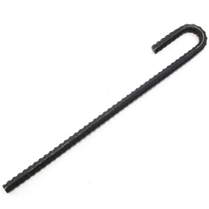 20 Steel Rebar Ground Stakes J Hook Heavy Duty 12 Inches Deer Fence Hard Firm Soil Set