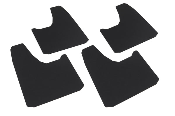 Red Hound Auto 4 Piece Modern Universal Splash Guards Fits Most Full-Size 1/2, 1/4 and 1 Ton Trucks and SUVs Front and Rear Driver and Passenger Mud Flaps Black 4pc Set with Hardware 13 x 19 Inches