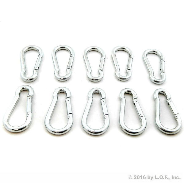 Red Hound Auto 10 Steel Spring Snap Quick Link Carabiner Hook Clips 3-1/2 Inches Length - Medium Duty 200 Pound