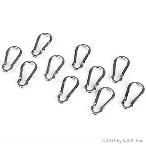 Red Hound Auto 10 Steel Spring Snap Quick Link Carabiner Hook Clips 1-5/8 Inches Length - Light Duty 80 Pound - 5/32 Inches Thick
