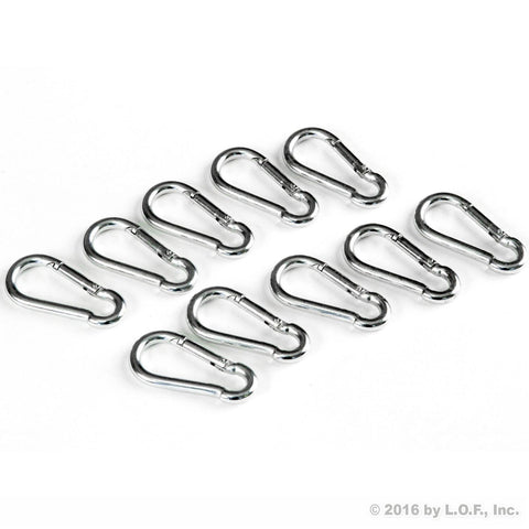 Red Hound Auto 10 Steel Spring Snap Quick Link Carabiner Hook Clips 1-5/8 Inches Length - Light Duty 80 Pound - 5/32 Inches Thick