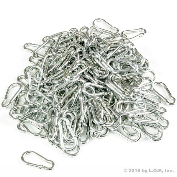 Red Hound Auto 100 Steel Spring Snap Quick Link Carabiner Hook Clips 1-5/8 Inches Length - Light Duty 80 Pound - 5/32 Inches Thick