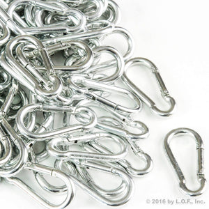 Red Hound Auto 100 Steel Spring Snap Quick Link Carabiner Hook Clips 1-5/8 Inches Length - Light Duty 80 Pound - 5/32 Inches Thick