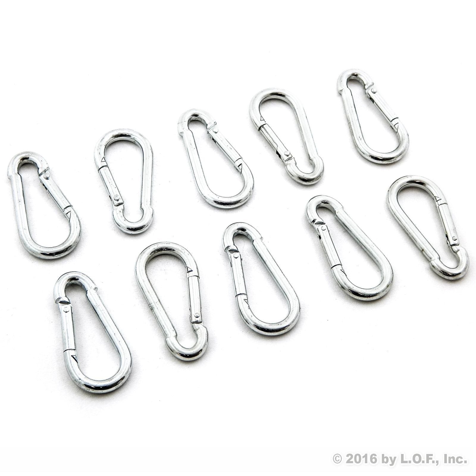 Red Hound Auto 10 Steel Spring Snap Quick Link Carabiner Hook Clips 2-3/8 Inches